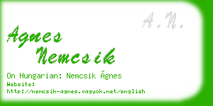 agnes nemcsik business card