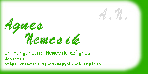 agnes nemcsik business card